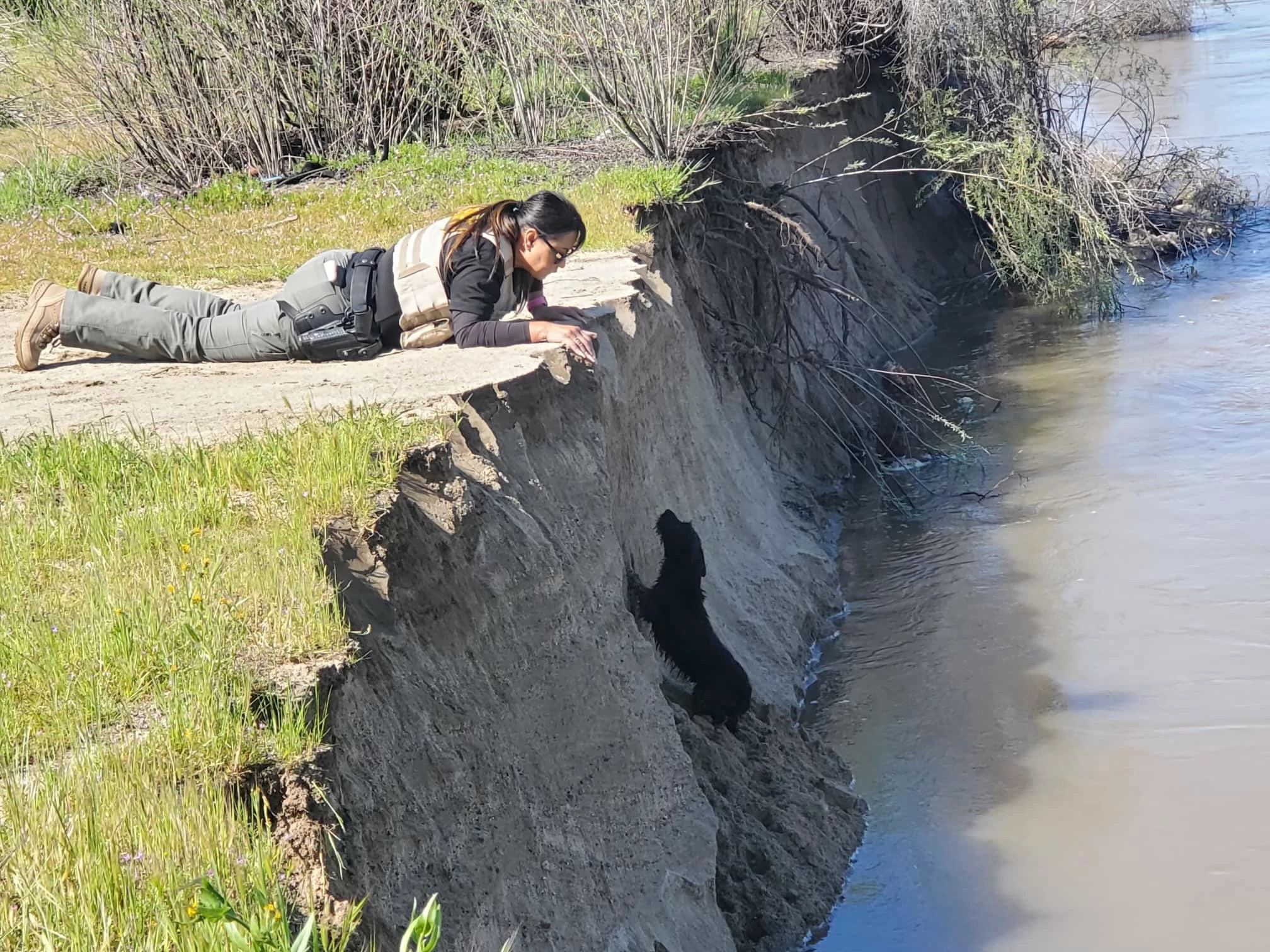 TCSO Deputy Saves Dog Stuck in Tule River as They Deliver Blankets, Supplies to Homeless Before the Rain